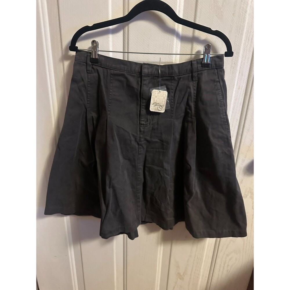 NWT Free People Chino Pleated Skirt Washed Black Size 6